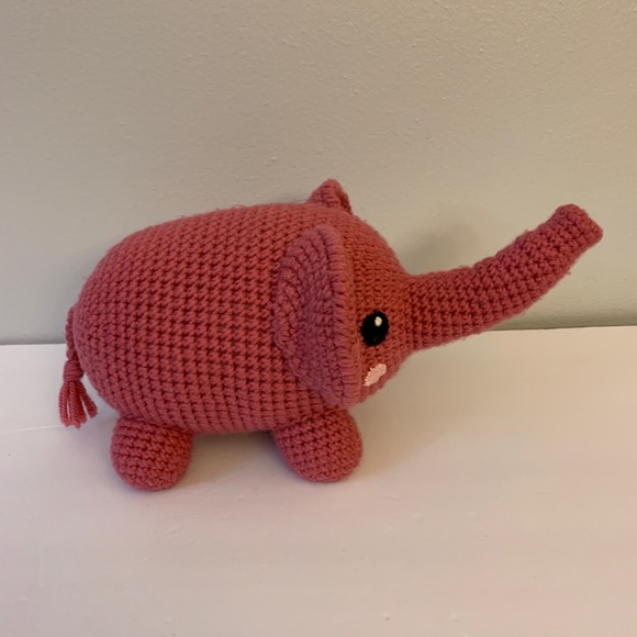 Other - Handcrafted Crocheted Elephant Toy, Stuffed Animal, Zoo Animal Toy, Baby Gift